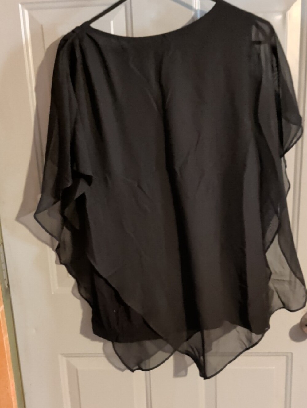 Women’s Black Sheer Layered Blouse - Picture 3 of 3